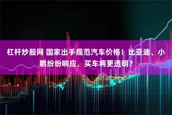 杠杆炒股网 国家出手规范汽车价格！比亚迪、小鹏纷纷响应，买车将更透明？