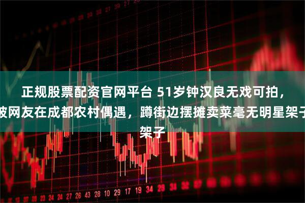 正规股票配资官网平台 51岁钟汉良无戏可拍，被网友在成都农村偶遇，蹲街边摆摊卖菜毫无明星架子